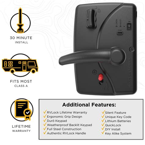 Cam-Lock external quick connect (available as option). . Rv lock atlas